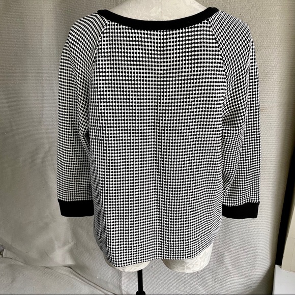 L’Agence L Textured Black White Long Sleeve Top - Picture 6 of 8